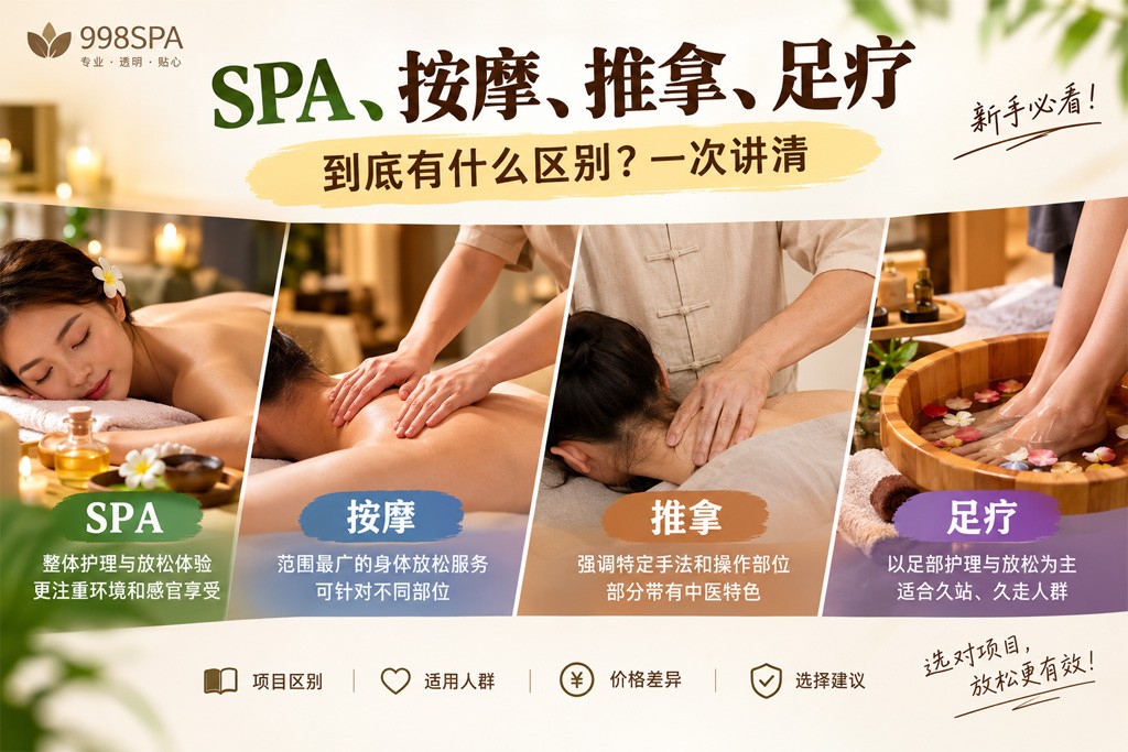 SPA、按摩、推拿、足疗到底有什么区别